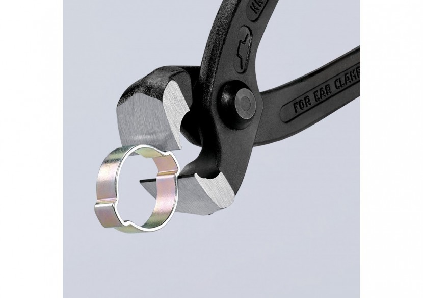 Pince frontale pour collier de serrage 220mm - Gainage PVC - Atramentisée noire - Knipex - 1098I220