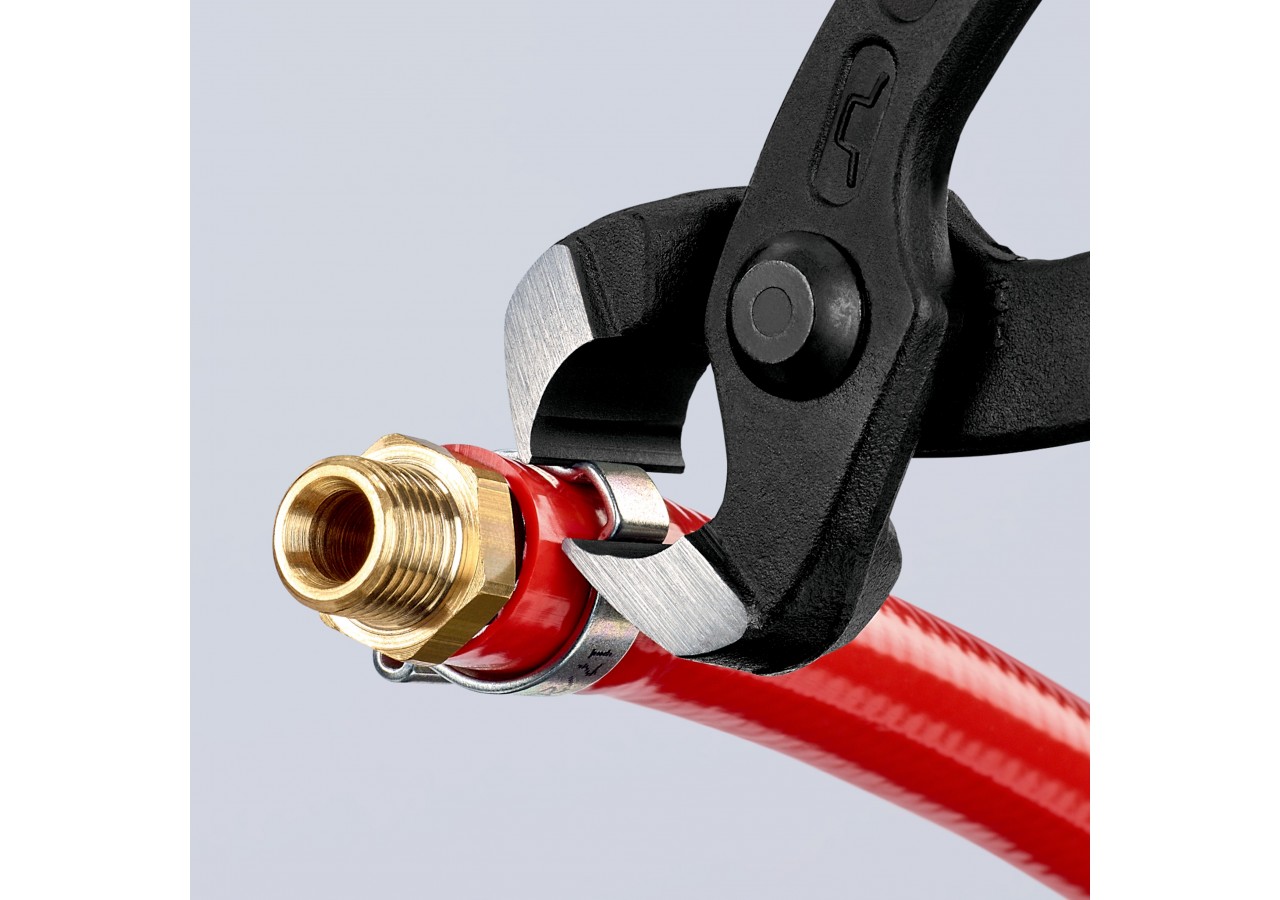 Pince frontale pour collier de serrage 220mm - Gainage PVC - Atramentisée noire - Knipex - 1098I220