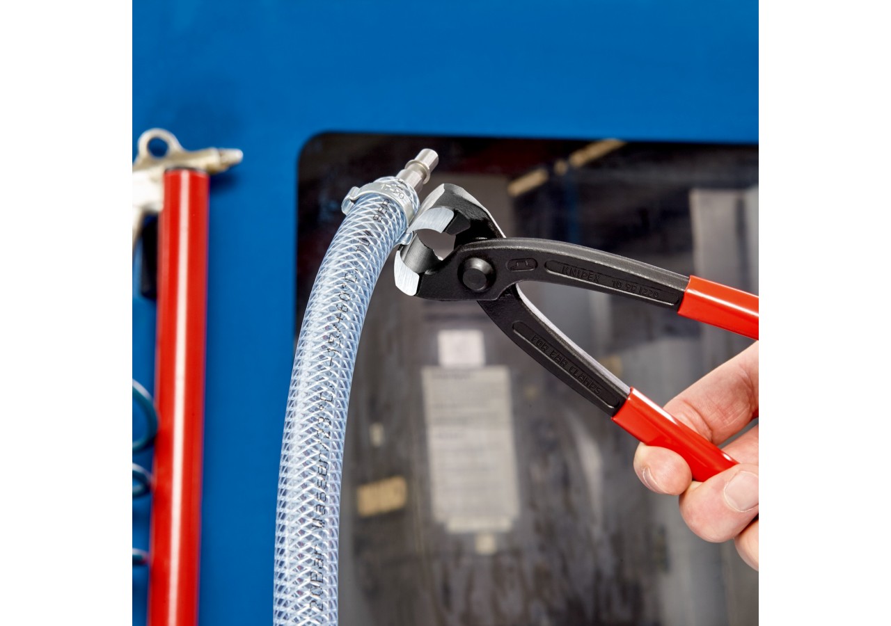 Pince frontale pour collier de serrage 220mm - Gainage PVC - Atramentisée noire - Knipex - 1098I220