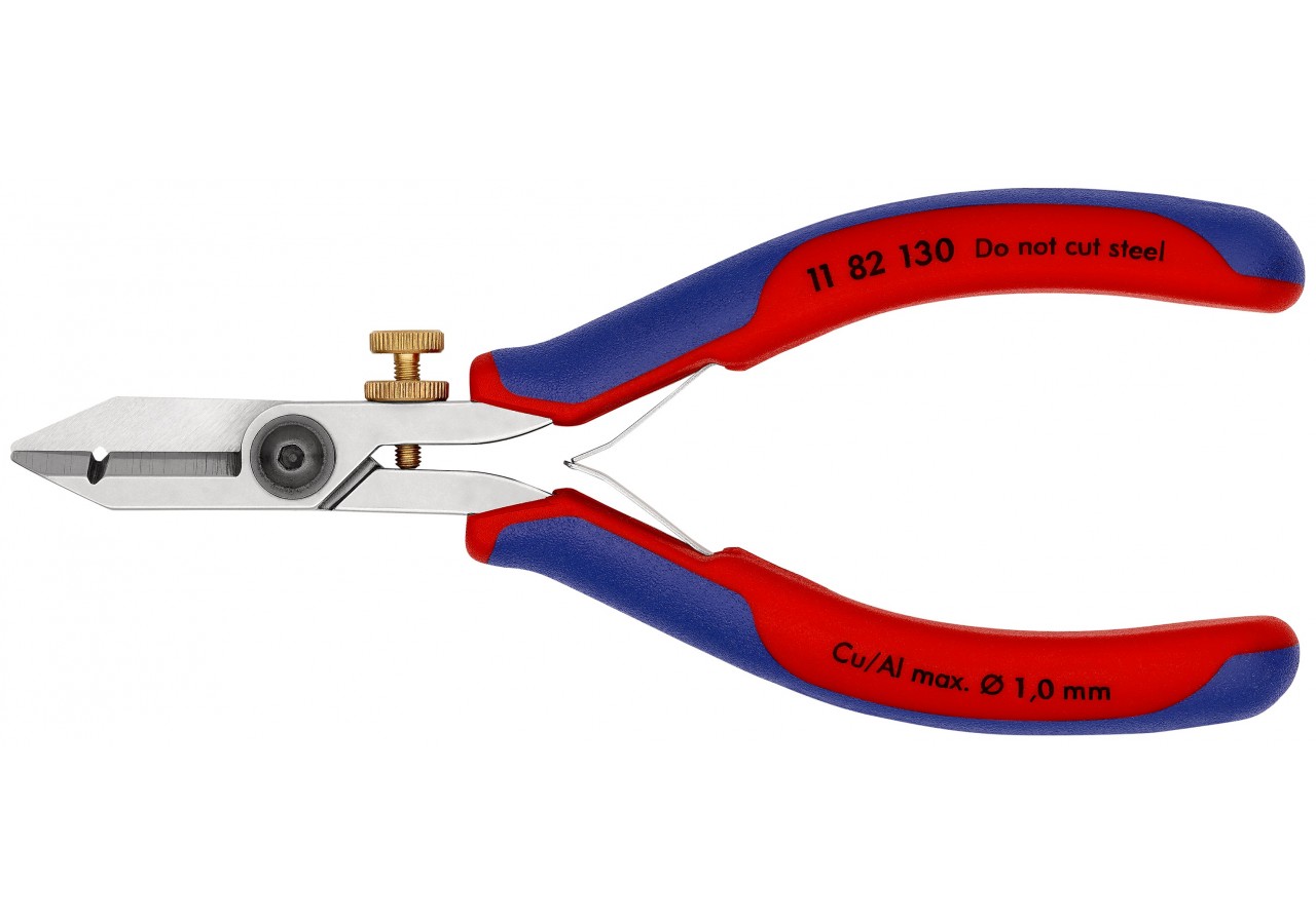 Pince à dénuder pour l'électronique 0,03 sup. 1mm2 - 140mm - Bi-matière - Tête polie - Knipex - 1182130