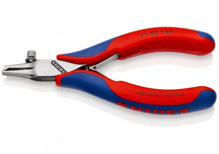 Pince à dénuder pour l'électronique 0,1 sup. 0,8mm2 140mm - Bi-matière - Polie miroir - Knipex - 1192140