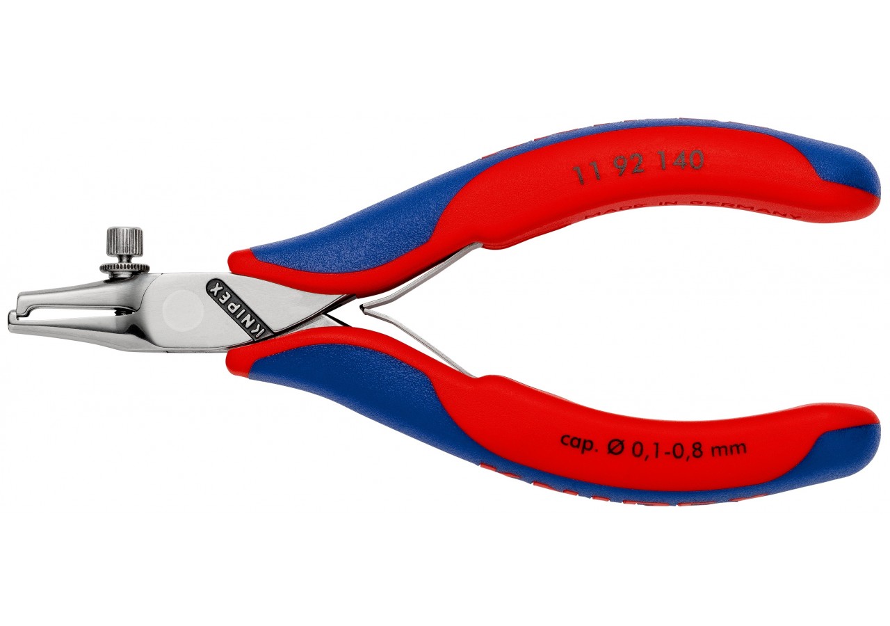 Pince à dénuder pour l'électronique 0,1 sup. 0,8mm2 140mm - Bi-matière - Polie miroir - Knipex - 1192140