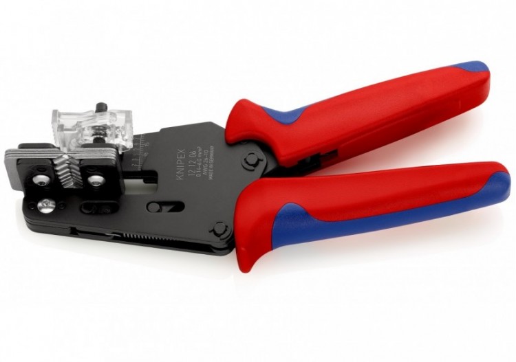 Pince à dénuder 4 couteaux de forme 0,14 à 6mm2 / AWG 26-10 - 195mm - Bi-matière - Knipex - 121206
