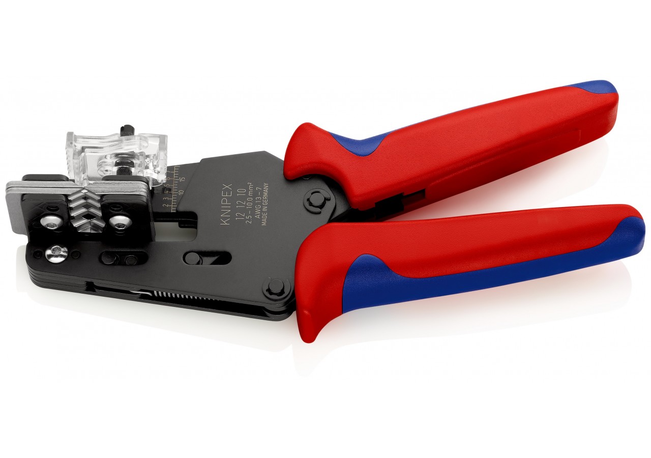 Pince à dénuder 4 couteaux de forme 2,5 à 10mm2 / AWG 13-7 - 195mm - Bi-matière - Knipex - 121210