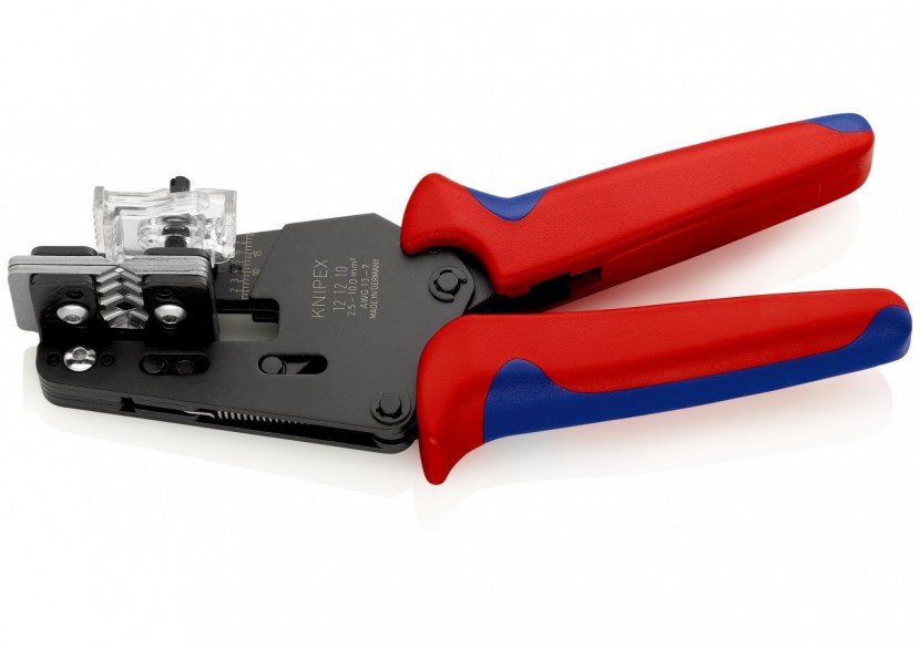 Pince à dénuder 4 couteaux de forme 2,5 à 10mm2 / AWG 13-7 - 195mm - Bi-matière - Knipex - 121210