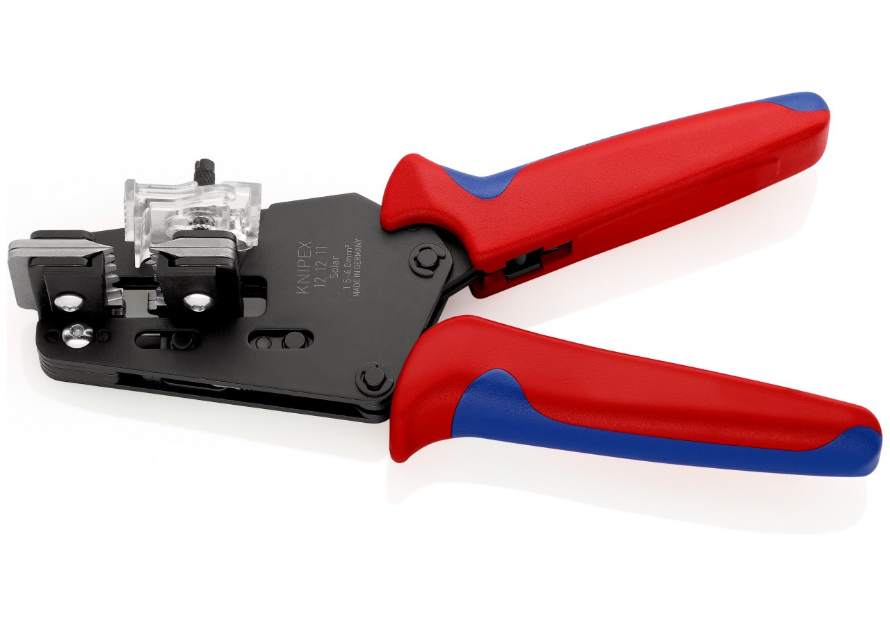 Pince à dénuder 4 couteaux de forme 1,5 à 6mm2 / AWG 15-10 - 195mm - Bi-matière - Knipex - 121211