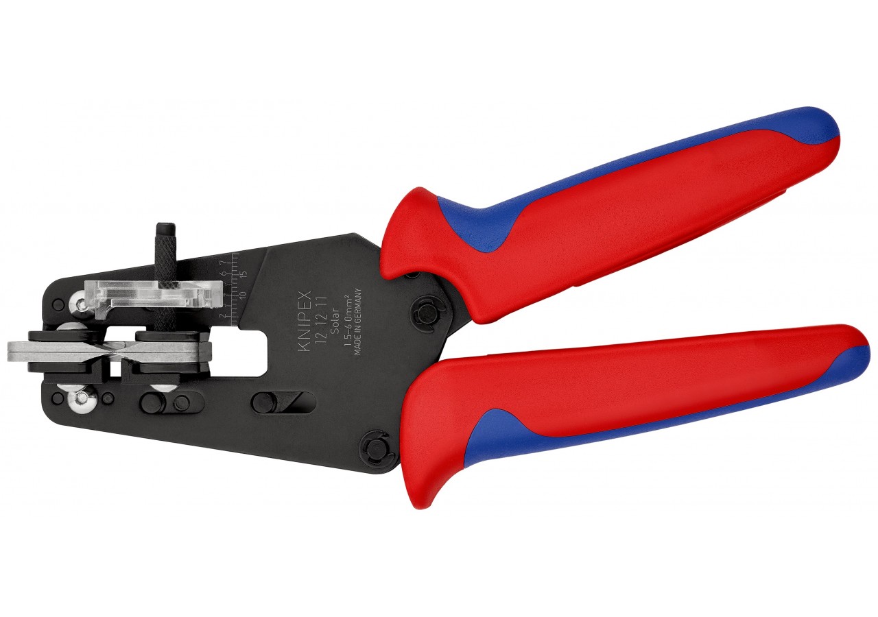 Pince à dénuder 4 couteaux de forme 1,5 à 6mm2 / AWG 15-10 - 195mm - Bi-matière - Knipex - 121211
