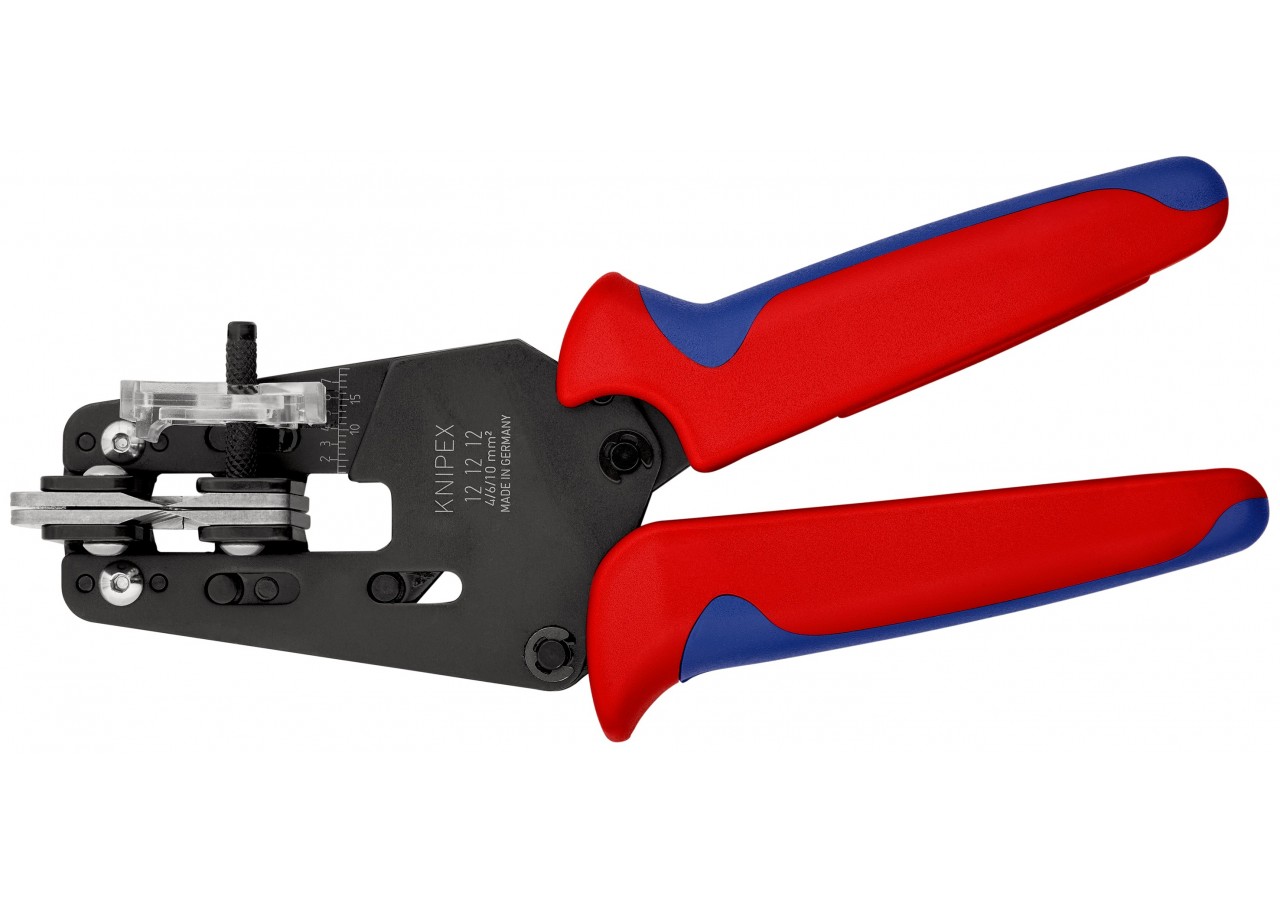 Pince à dénuder 4 couteaux de forme AWG 10/12/14/16/18/20 - 195mm - Bi-matière - Knipex - 121212