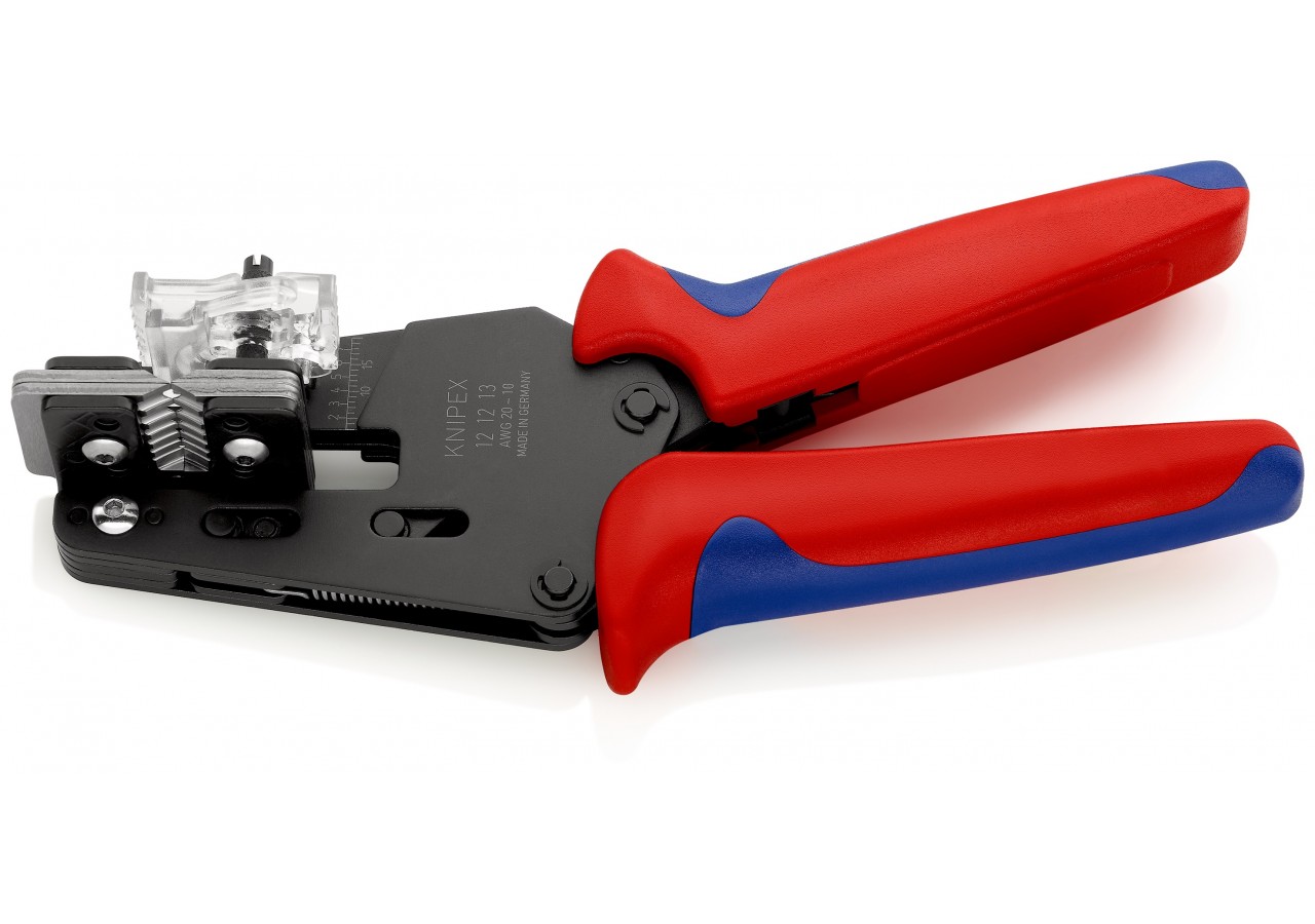 Pince à dénuder 4 couteaux de forme AWG 16/18/20/22/24/26 - 195mm - Bi-matière - Knipex - 121213