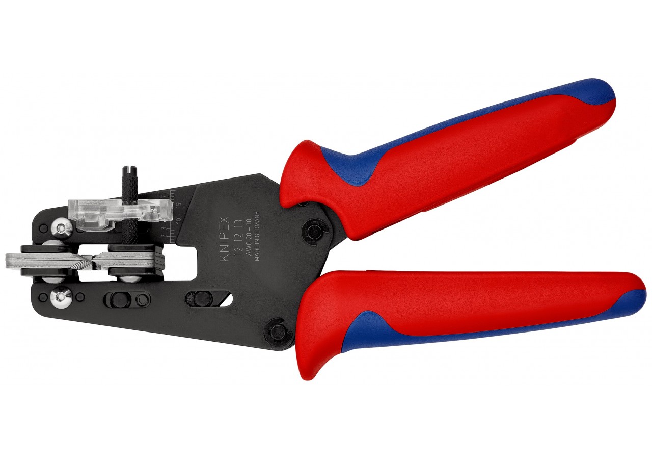 Pince à dénuder 4 couteaux de forme AWG 16/18/20/22/24/26 - 195mm - Bi-matière - Knipex - 121213