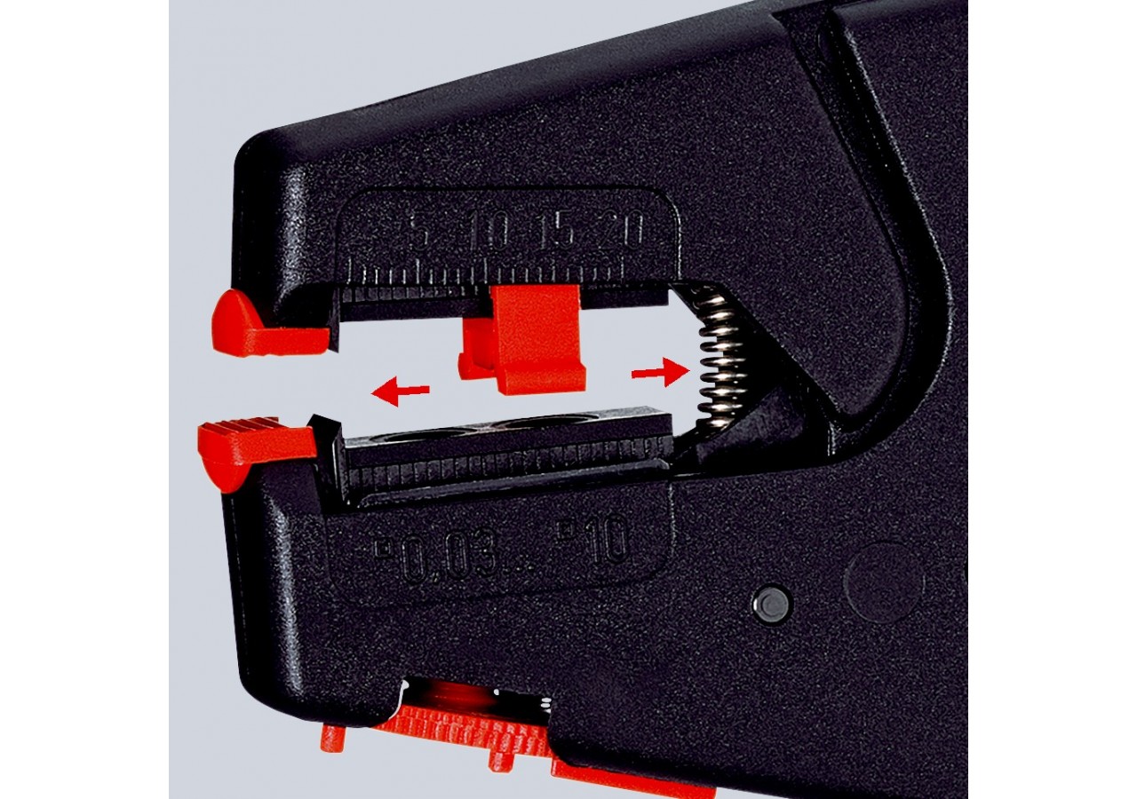 Pince à dénuder auto-ajustable 0,03 à 10 mm2 - Boitier ABS - Poids faible - Knipex - 1240200