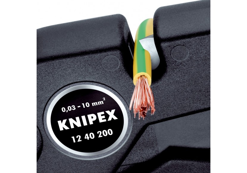 Pince à dénuder auto-ajustable 0,03 à 10 mm2 - Boitier ABS - Poids faible - Knipex - 1240200