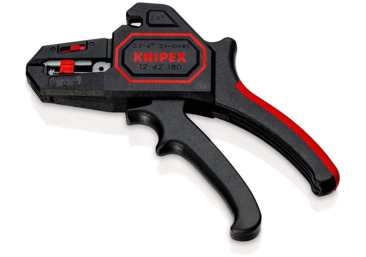 Pince à dénuder automatique de 0,2 à 6mm2 - 180mm - Boitier ABS - Forme pistolet - Knipex - 1262180