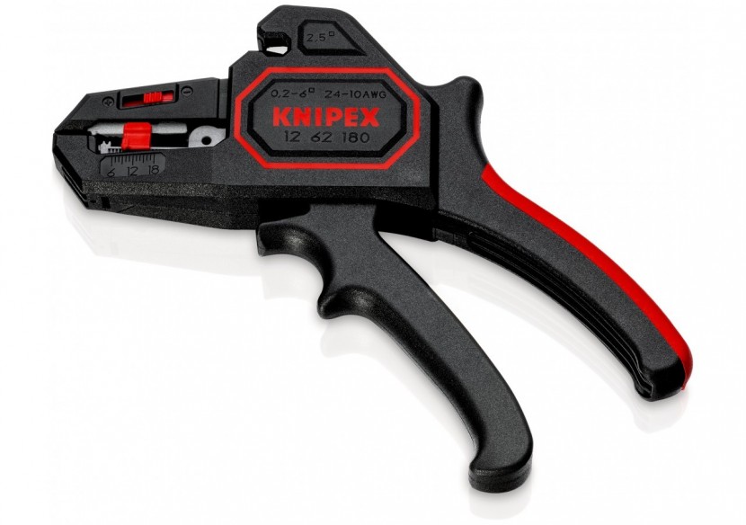 Pince à dénuder automatique de 0,2 à 6mm2 - 180mm - Boitier ABS - Forme pistolet - Knipex - 1262180