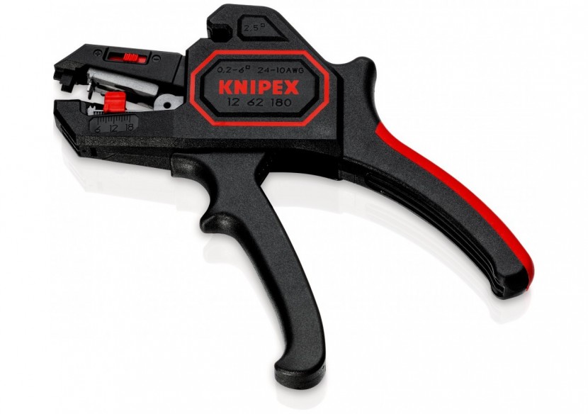Pince à dénuder automatique de 0,2 à 6mm2 - 180mm - Boitier ABS - Forme pistolet - Knipex - 1262180