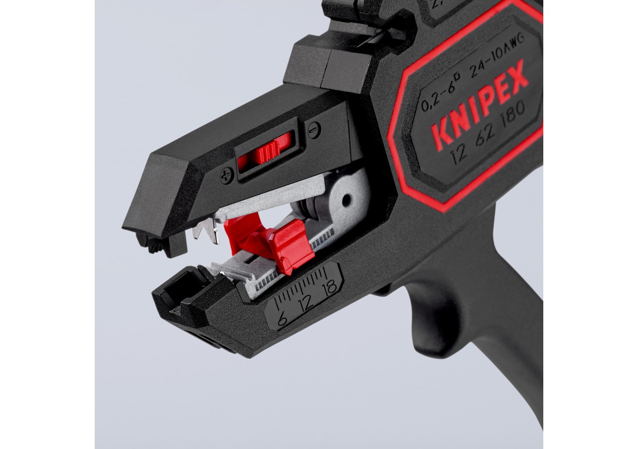 Pince à dénuder automatique de 0,2 à 6mm2 - 180mm - Boitier ABS - Forme pistolet - Knipex - 1262180