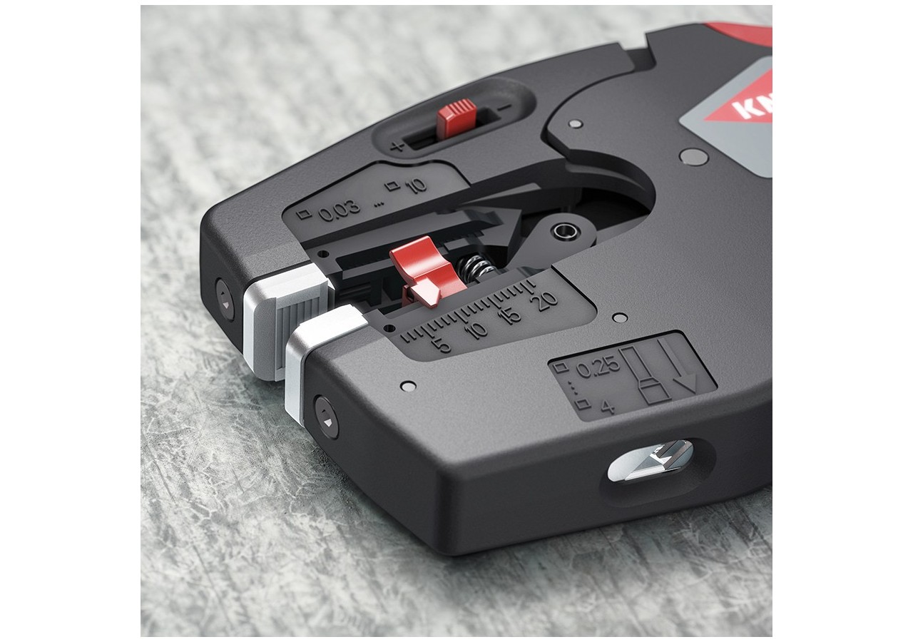 Pince à dénuder automatique 10mm2 et à sertir les embouts de 0,25 à 4mm2 - Knipex - 1272190