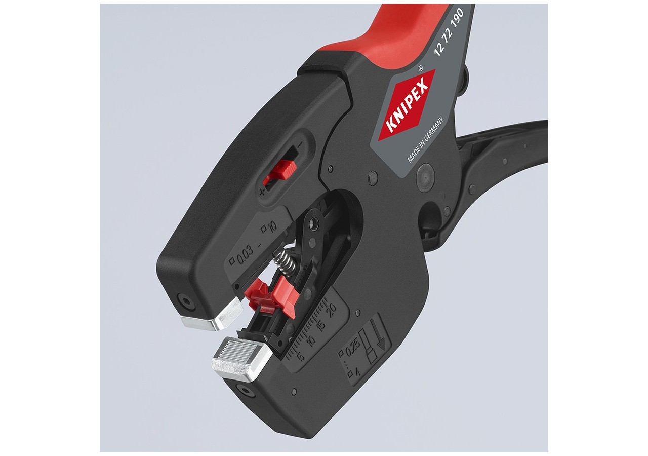 Pince à dénuder automatique 10mm2 et à sertir les embouts de 0,25 à 4mm2 - Knipex - 1272190
