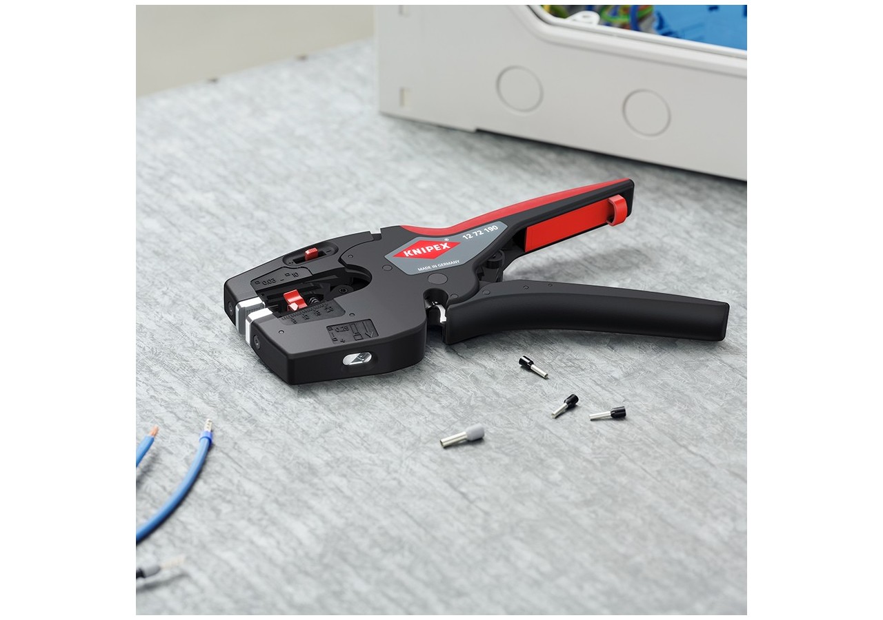 Pince à dénuder automatique 10mm2 et à sertir les embouts de 0,25 à 4mm2 - Knipex - 1272190