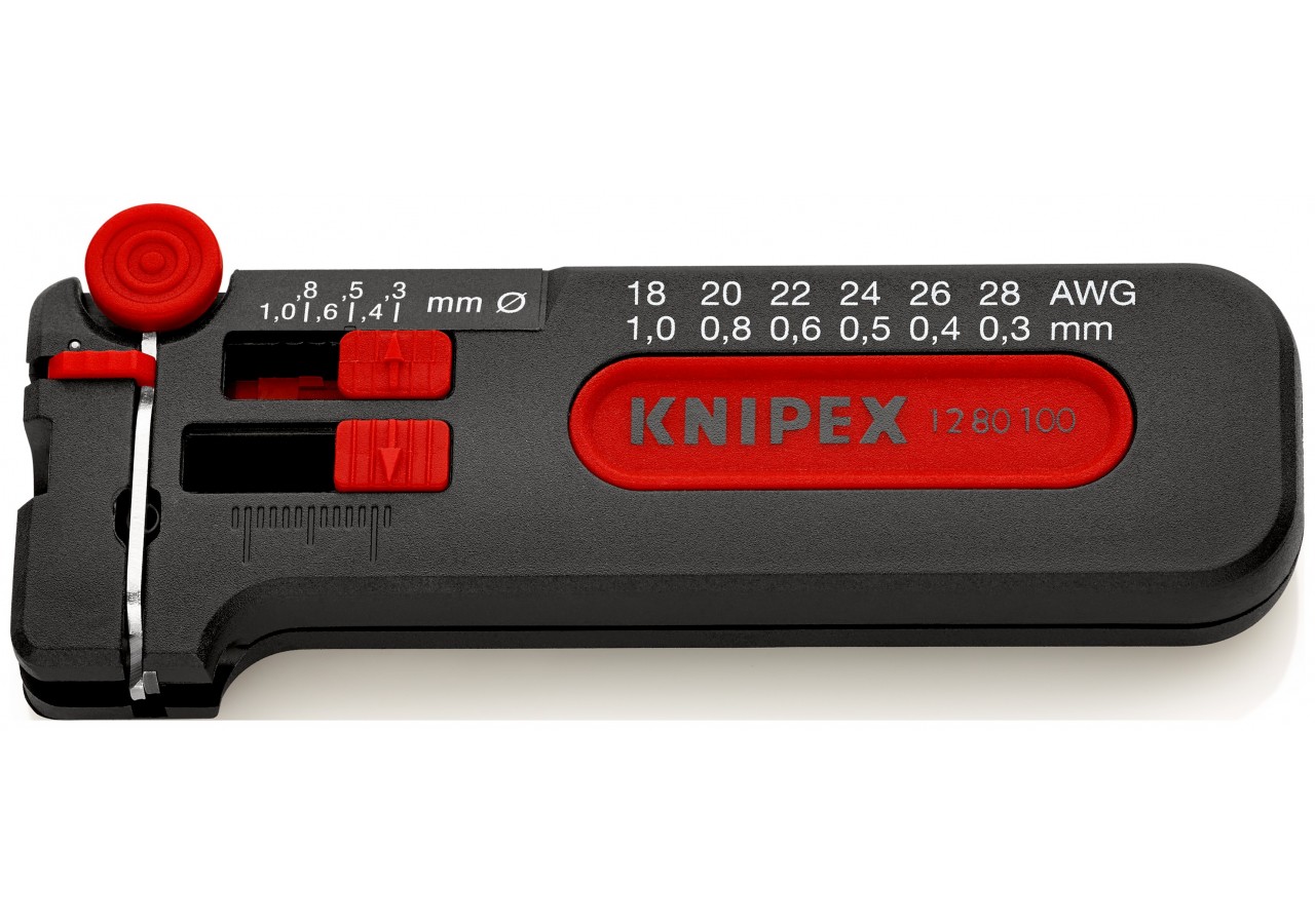 Outil de dénudage précis grâce au réglage progressif 0,3 à 1mm - 100mm - SC - Knipex - 1280100SB