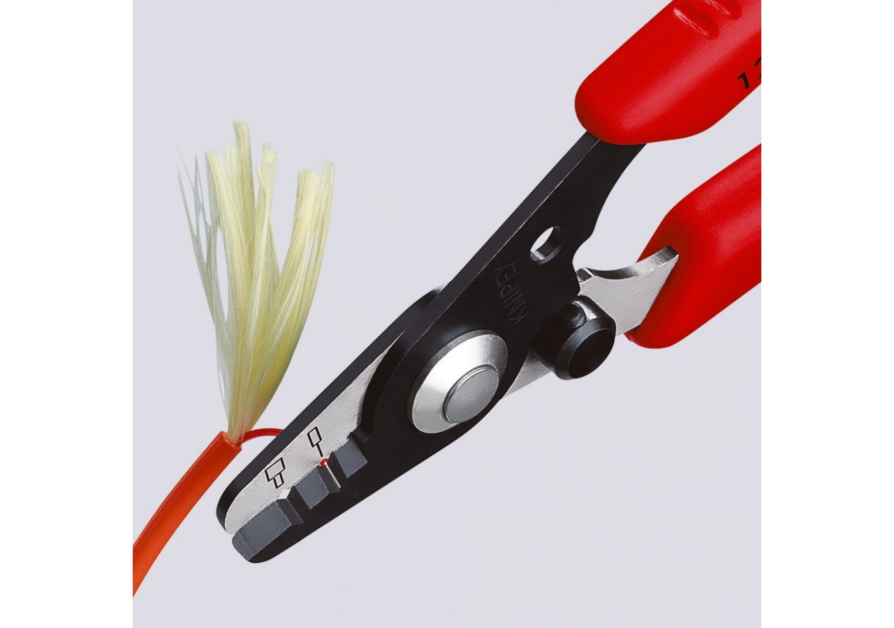 Outil à dénuder pour câbles fibres optiques - 130mm - Bi-mat - 0,125-0,25mm -SC - Knipex - 1282130SB