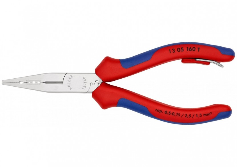 Pince multifonctions avec tranchant - 160mm - Bi-matière - Chromée - Antichute - Knipex - 1305160T