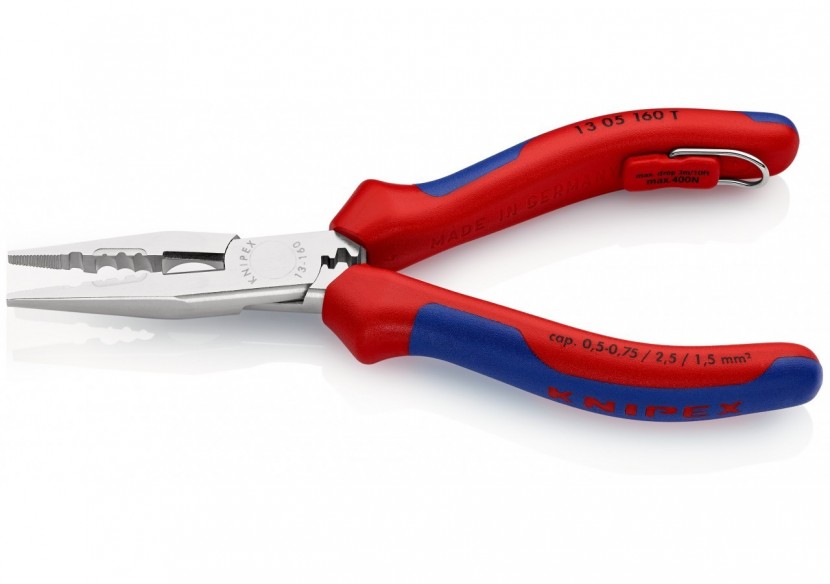 Pince multifonctions avec tranchant - 160mm - Bi-matière - Chromée - Antichute - Knipex - 1305160T