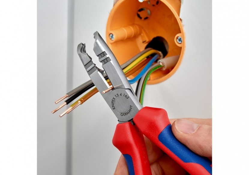 Pince à dégainer et à dénuder câbles ronds et hydrofuges - 165mm - Bi-matière - Knipex - 1342165