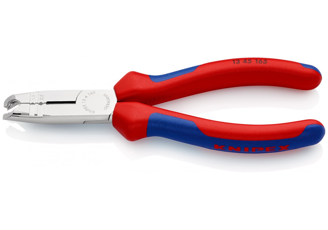 Pince à dégainer et à dénuder câbles ronds - 165mm - Bi-matière - Chromée - Knipex - 1345165