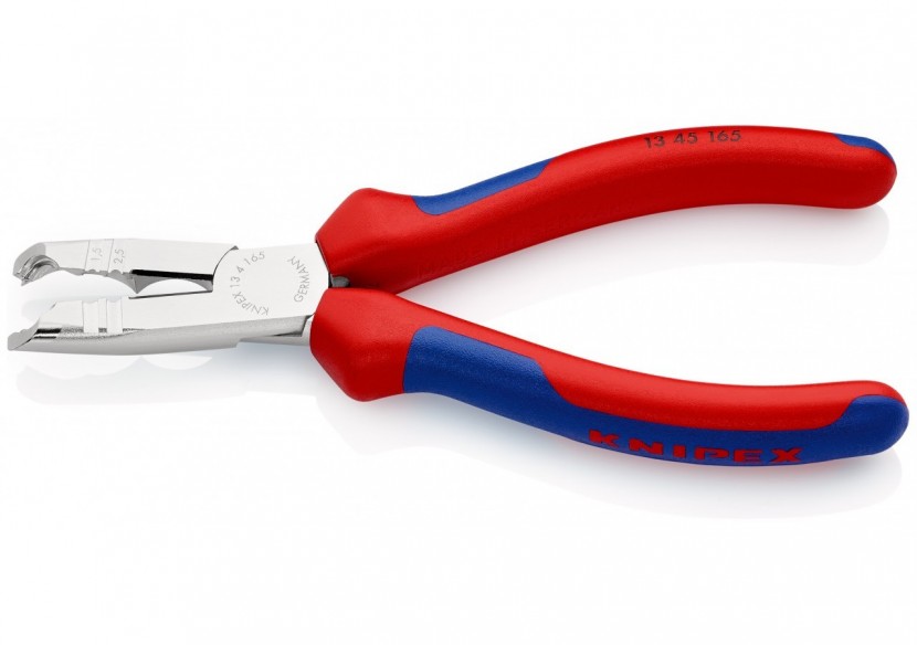 Pince à dégainer et à dénuder câbles ronds - 165mm - Bi-matière - Chromée - Knipex - 1345165
