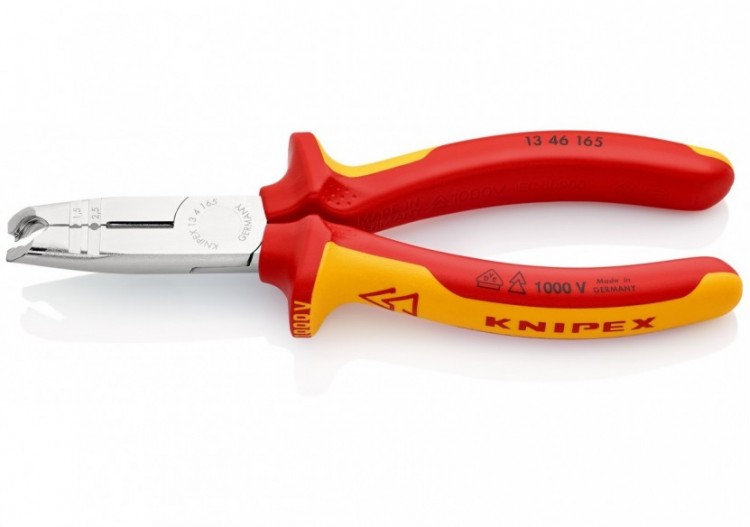 Pince à dégainer et à dénuder câbles ronds - 165mm - Bi-matière - Chromée 1000V - Knipex - 1346165 2