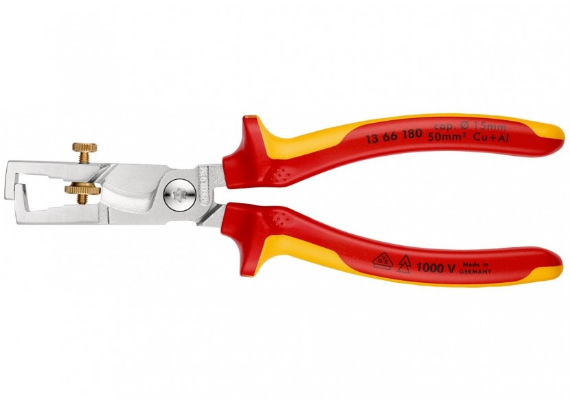 Pince à dénuder et coupe-câbles KNIPEX StriX - 180mm - Bi-matière - Chromé 1000V - Knipex - 1366180