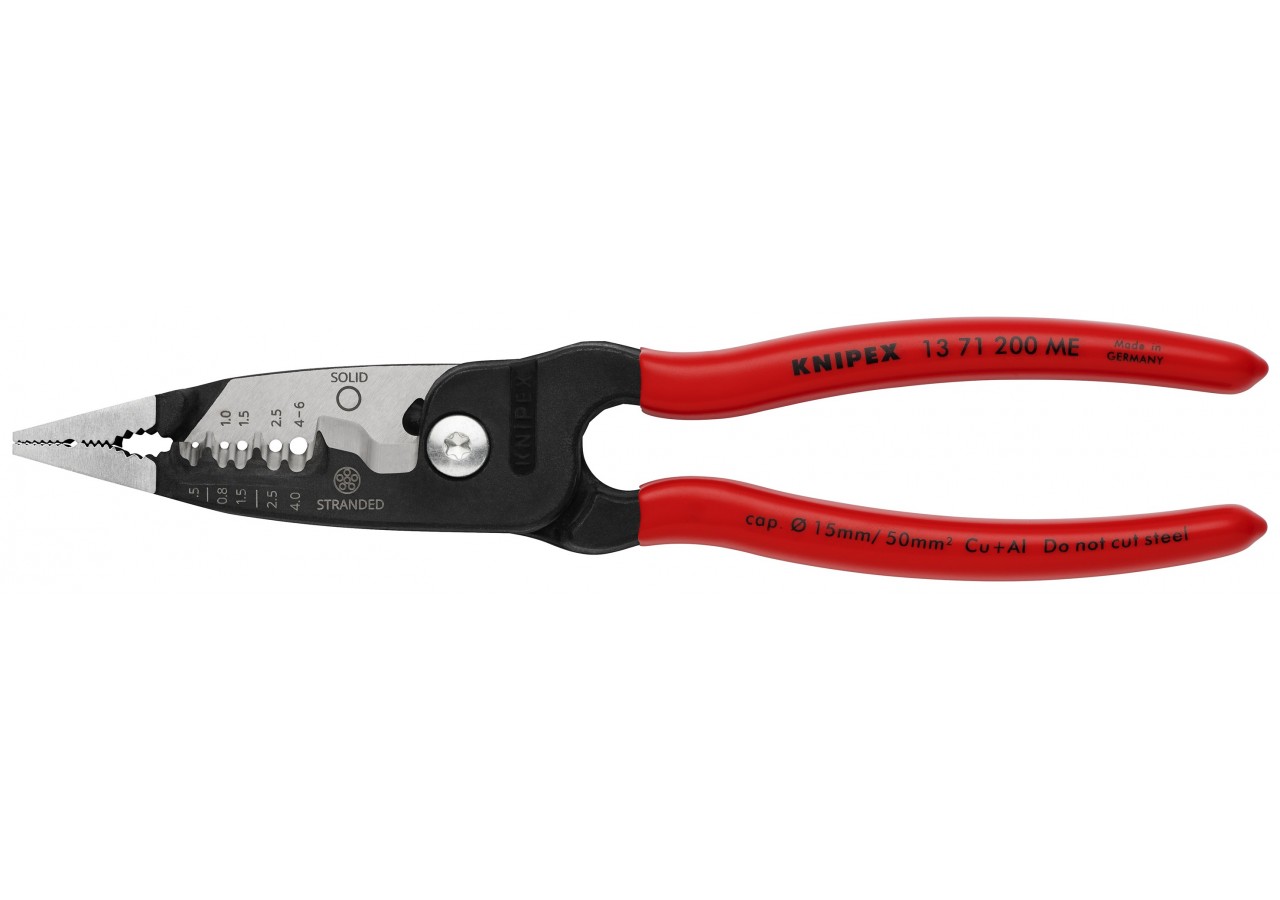 Pince multifonctions 5 en 1 - 200mm - Saisit, coupe et dénude - Gainage PVC - Knipex - 1371200ME