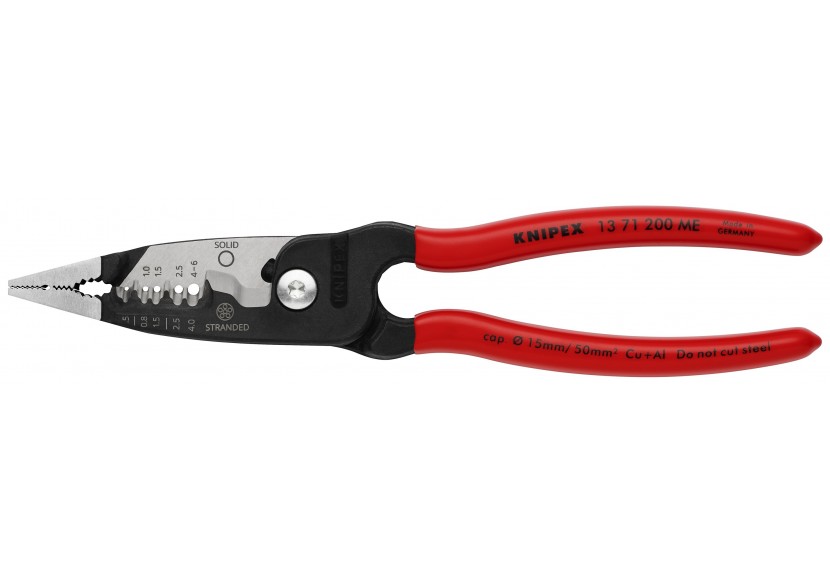 Pince multifonctions 5 en 1 - 200mm - Saisit, coupe et dénude - Gainage PVC - Knipex - 1371200ME