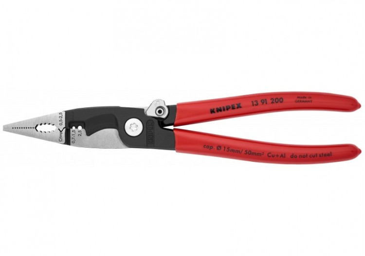 Pince multifonctions 6 outils en 1 - 200mm - Gainage PVC - Loquet de fermeture - Knipex - 1391200