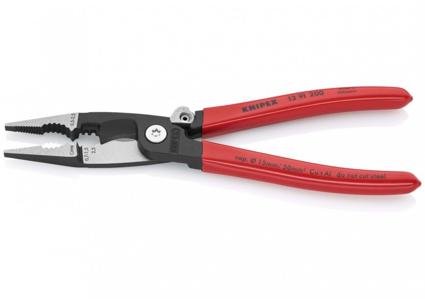 Pince multifonctions 6 outils en 1 - 200mm - Gainage PVC - Loquet de fermeture - Knipex - 1391200