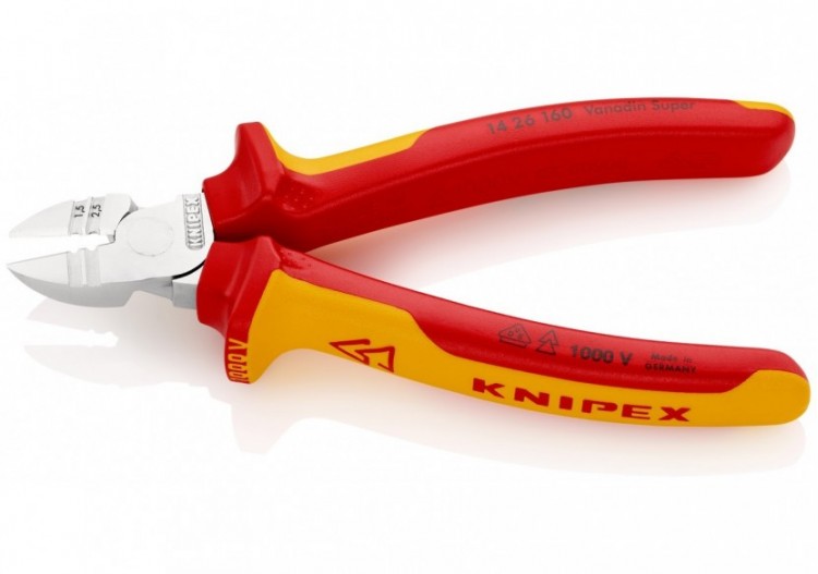 Pince coupante de côté - à dénuder 1,5 à 2,5mm2 160mm Bi-matière Chromée 1000V - Knipex - 1426160 2