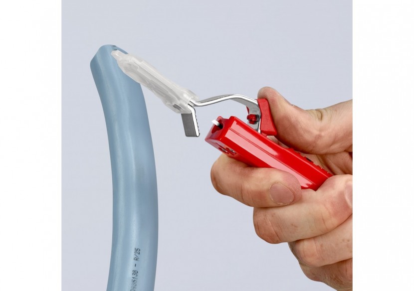 Outil à dégainer câbles ronds de Ø8 à 28mm avec lame crochet - 130mm Boitier ABS - Knipex - 1620165SB