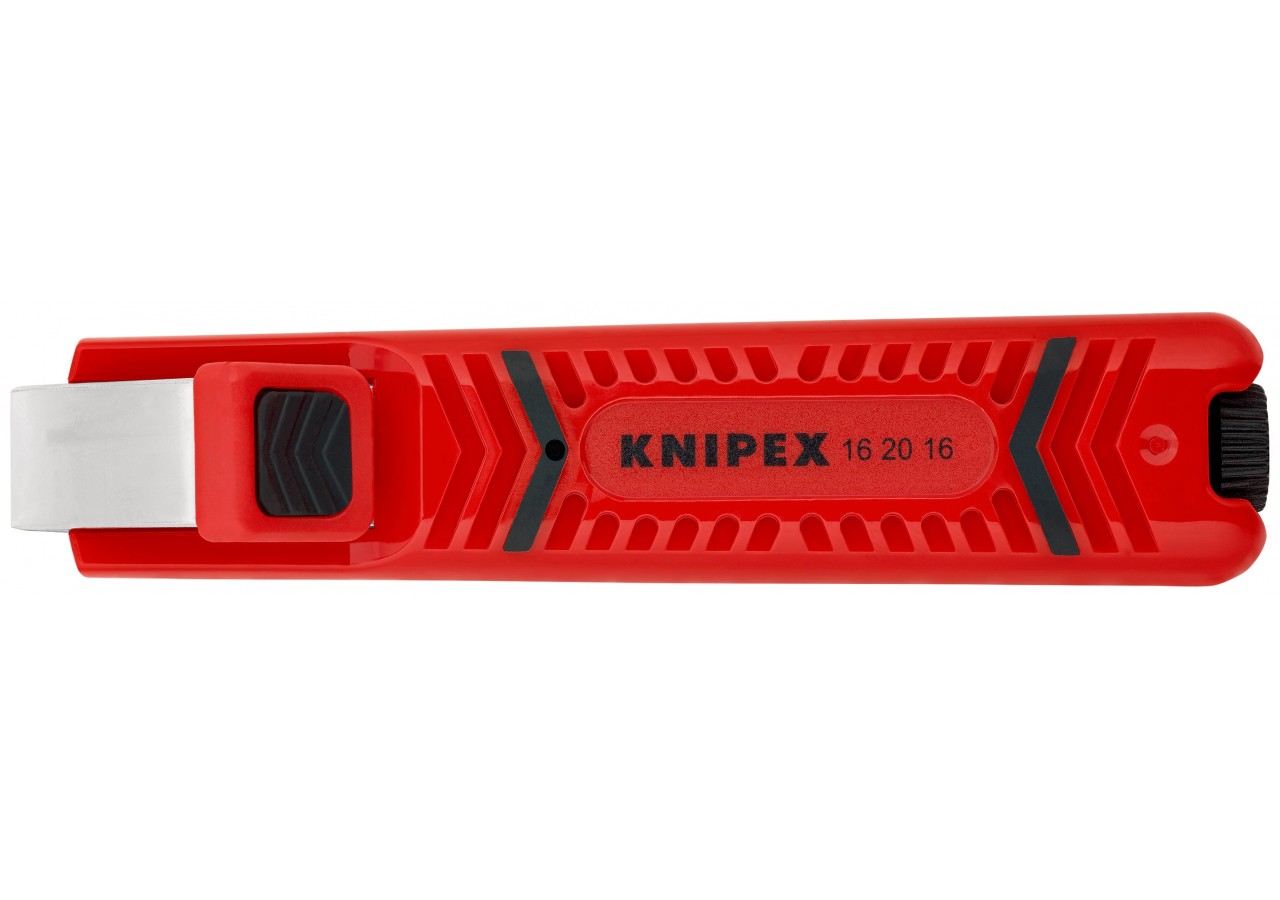 Outil à dégainer câbles ronds de Ø4 à 16mm - 130mm - Boitier ABS - Sur carte - Knipex - 162016SB