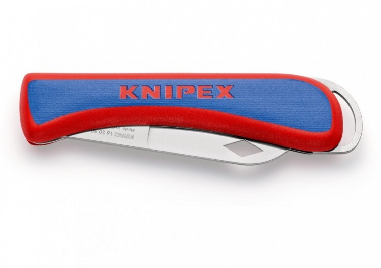 Couteau d'électricien pliant - 120mm - Durable et robuste - Poignée ergonomique - Knipex - 162050SB