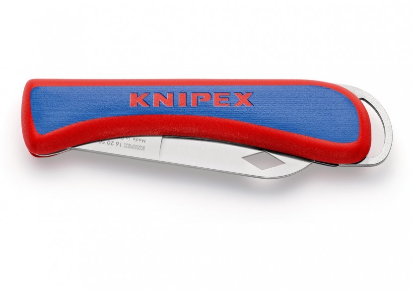 Couteau d'électricien pliant - 120mm - Durable et robuste - Poignée ergonomique - Knipex - 162050SB