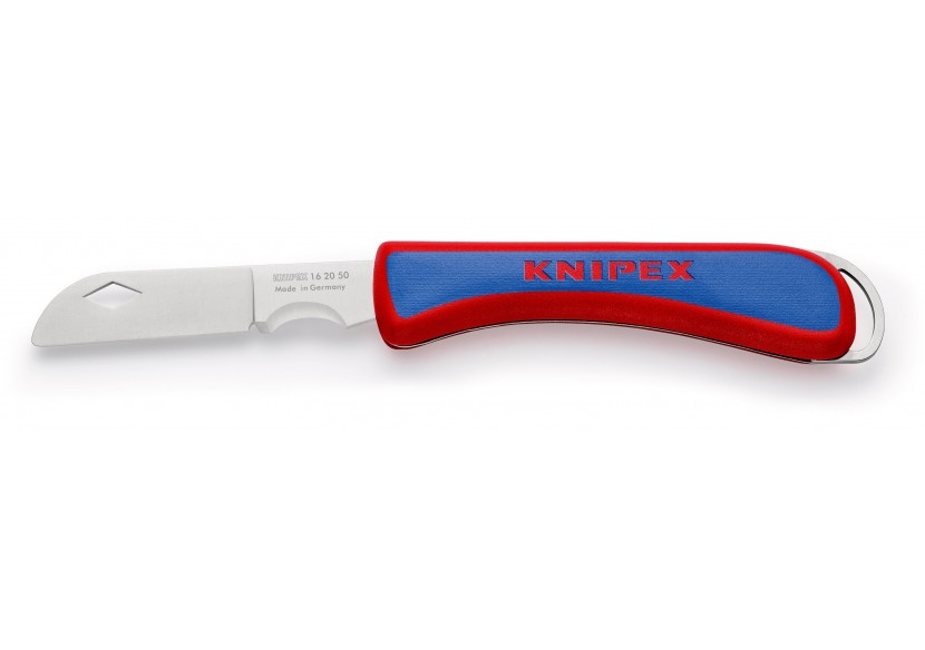 Couteau d'électricien pliant - 120mm - Durable et robuste - Poignée ergonomique - Knipex - 162050SB