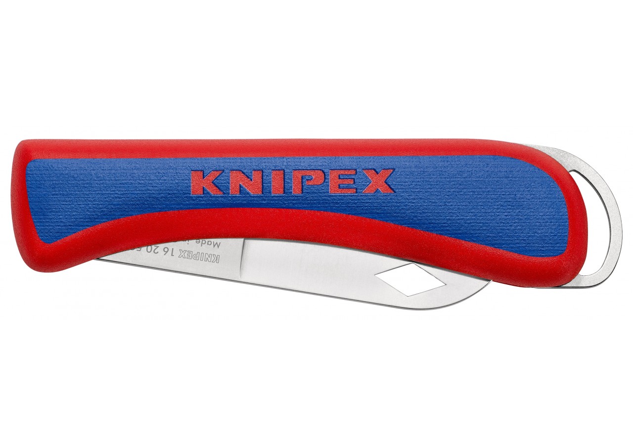 Couteau d'électricien pliant - 120mm - Durable et robuste - Poignée ergonomique - Knipex - 162050SB