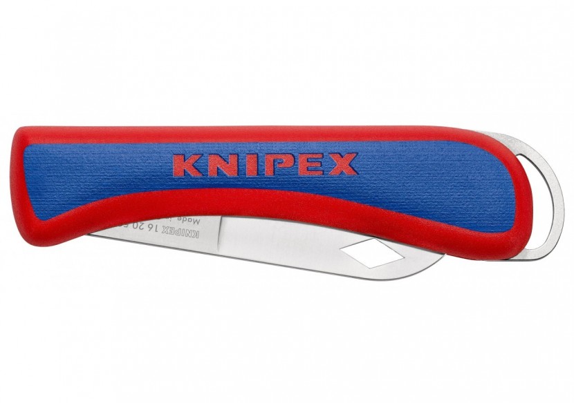 Couteau d'électricien pliant - 120mm - Durable et robuste - Poignée ergonomique - Knipex - 162050SB