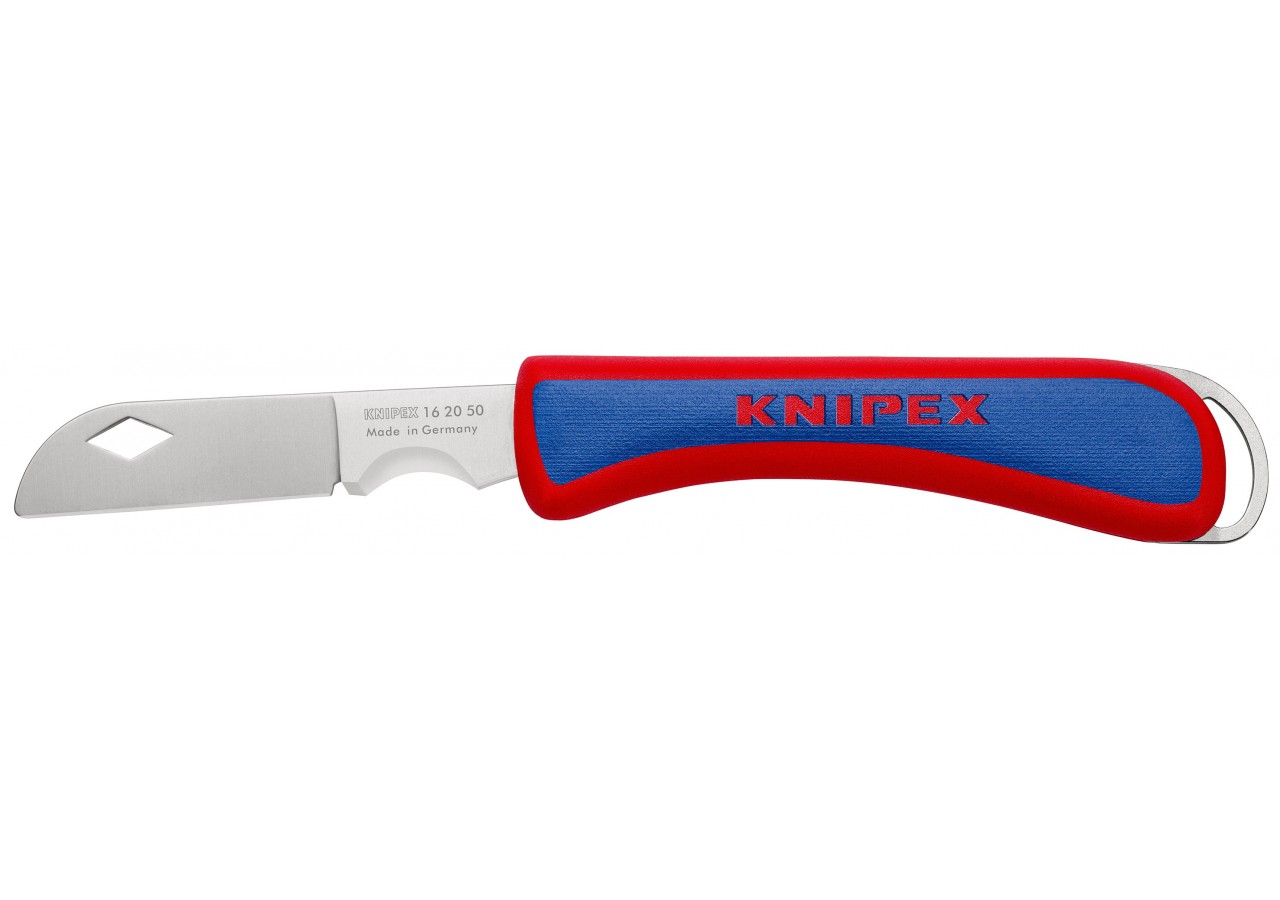 Couteau d'électricien pliant - 120mm - Durable et robuste - Poignée ergonomique - Knipex - 162050SB