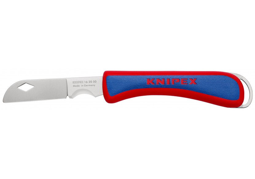 Couteau d'électricien pliant - 120mm - Durable et robuste - Poignée ergonomique - Knipex - 162050SB
