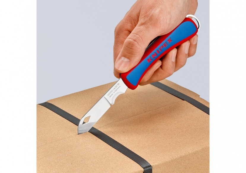 Couteau d'électricien pliant - 120mm - Durable et robuste - Poignée ergonomique - Knipex - 162050SB