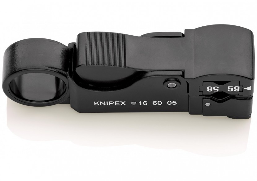 Outil à dénuder pour câbles coaxiaux RG58 / 59 / 62 - 105mm - Boitier ABS - SC - Knipex - 166005SB