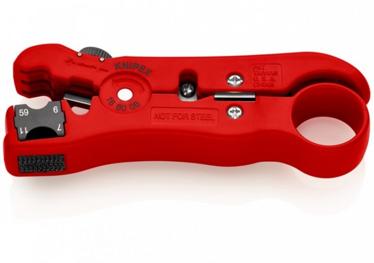 Outil à dénuder pour câbles coaxiaux RG59 / 6 / 7 /11 - 125mm - Boitier ABS - SC - Knipex - 166006SB 2