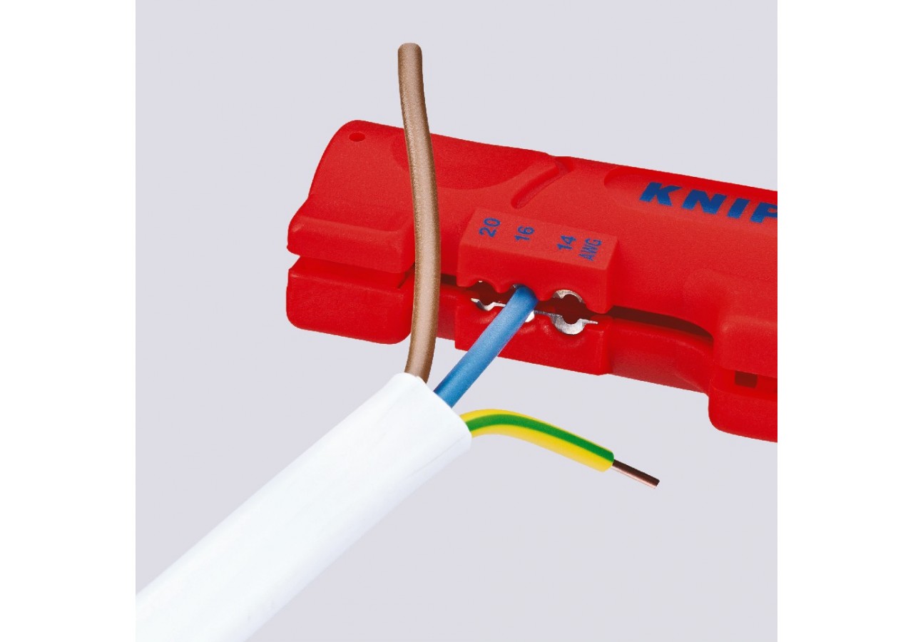 Outil à dégainer pour câbles plats 12mm et ronds Ø4 - 13mm - 125mm - Sur carte - Knipex - 1664125SB